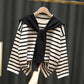 Striped Sweater Autumn Winter Shawl Loose Outer Wear Bottoming Shirt Ladies Sweater Pullover Top Knitted