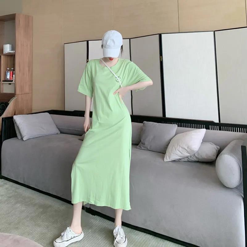 Sexy M-XXXL Women's Dress Backless Split Fork Solid Color Elastic Waist Mid-calf Daily Wear Office Dating Party