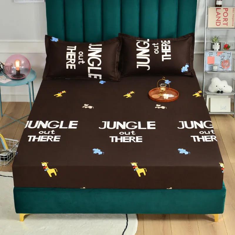 Pure Cotton Thickened Brushed Mattress Cover Breathable Double Skin-friendly Dust Cover 180*200