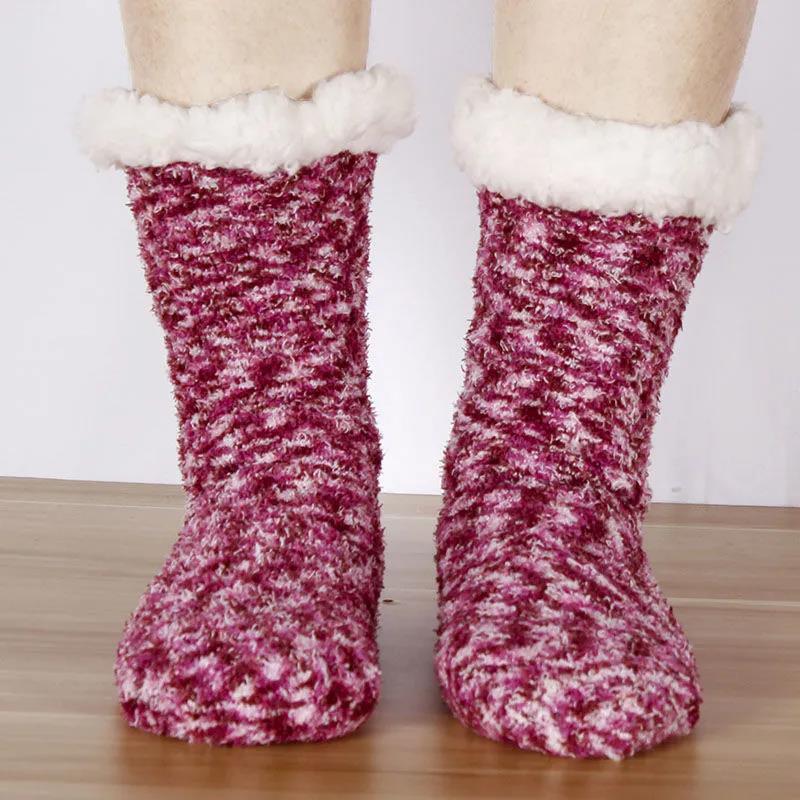 Winter Lamb Plush Socks Plus Velvet Thickening Home Wear Floor Socks Ladies Long Tube Socks
