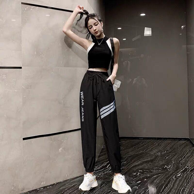 Plus Spring and Summer Handsome Hip-hop Pants Women Korean Style Trendy Student Loose Sweatpants Look Thin Casual and Versatile