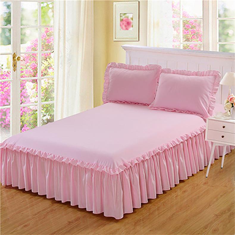 Solid Color Bedspread Bed Skirt Single-piece Three-piece Bed Skirt Cover Korean Version of Simmons Non-slip Bed Sheet Cover