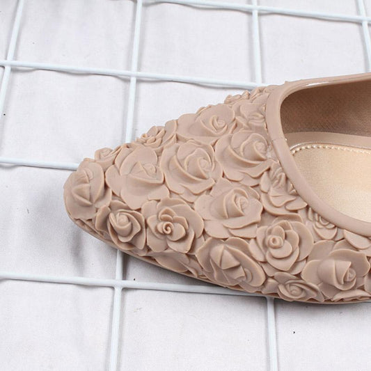 Casual Shoes Women's Pointed Toe Sandals Non-slip Outer Wear Low-top Waterproof Single Shoes