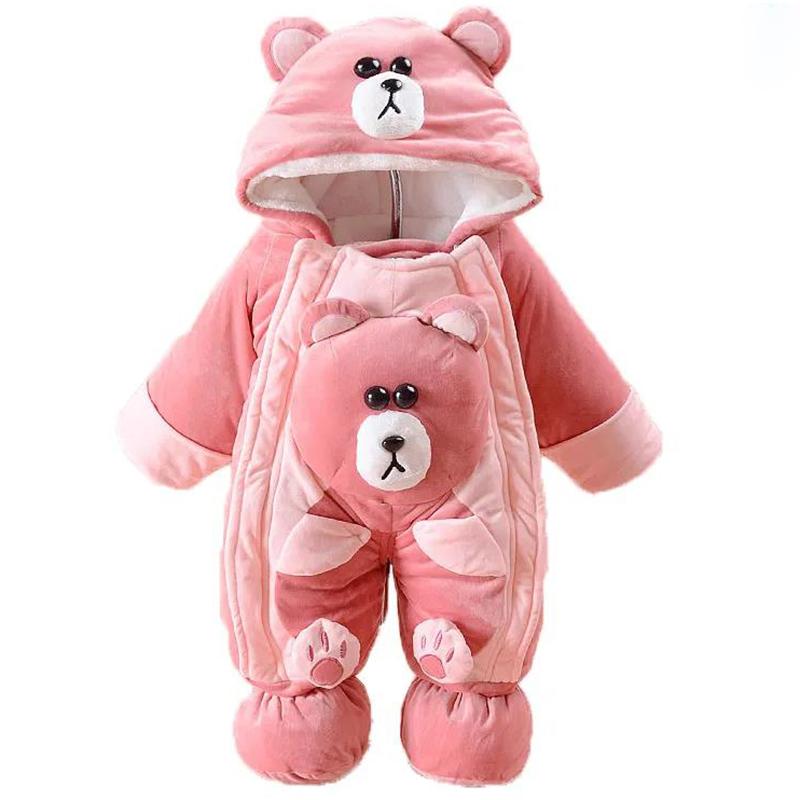Baby One-piece Winter Boys and Girls Baby Outing Clothes Thicken Warm Rompers Newborn Crawling Clothes One-piece Cotton Clothes