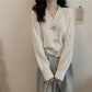 Autumn Korean Loose Bow Knot Twist College Wind Knit Sweater Student Sweater Cardigan Jacket Women