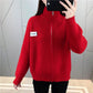 Stand Collar Women's Cardigan Sweater Short Jacket Knit Top Spring Autumn Solid Color Loose Sweater Outer Wear