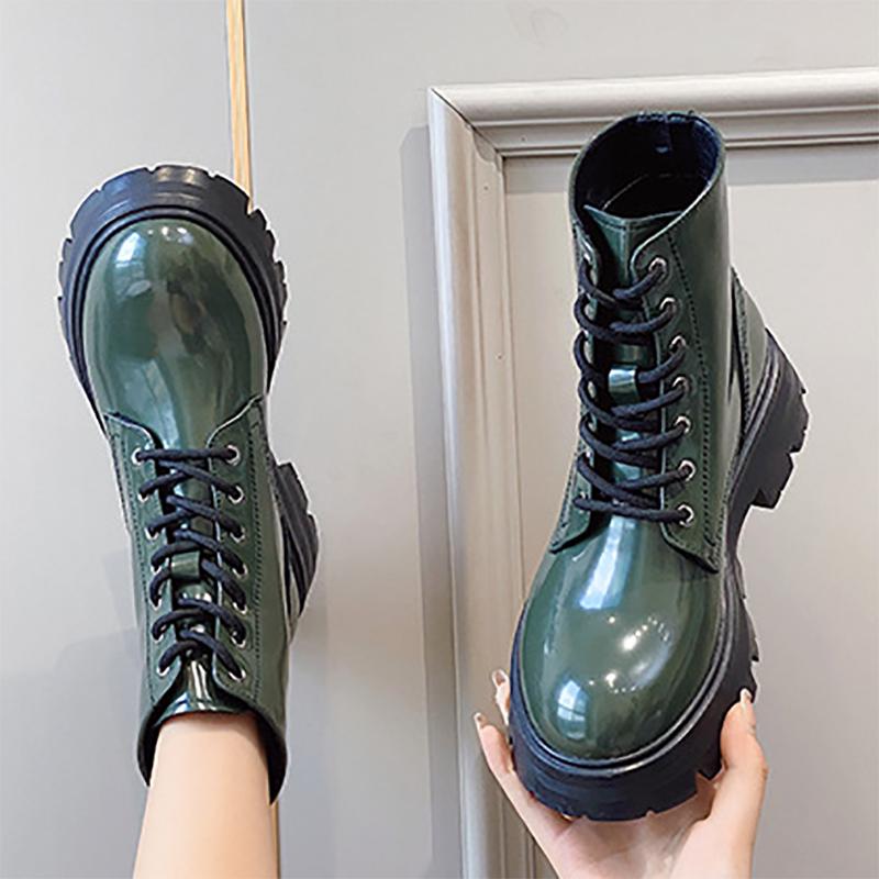Martin Boots Female Summer and Autumn Cowhide Thick-soled Knight Short Boots British Style Retro Korean Motorcycle Boots