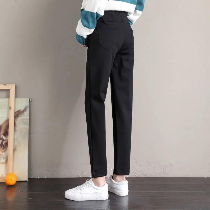 Pregnant Women's Pants Wear Fashion Large Harlan Pants In Spring and Autumn, Plush, Casual Straight Tube and Loose Abdomen In Winter