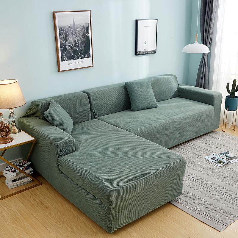 Solid Colors Slipcovers Plush Thicken Sofa Cover 1/2/3/4 Seats L Shape Recliner Protector Cover Set