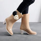 Women's Large Size High Heel Rain Boots Ladies Camellia Adult Rain Shoes Solid Color Non-Slip PVC Water Boots