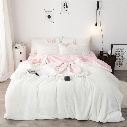 4pcs Cotton Luxury Bedding Set Soft  Queen/king Size Bed Sheet Soft Pillowcases