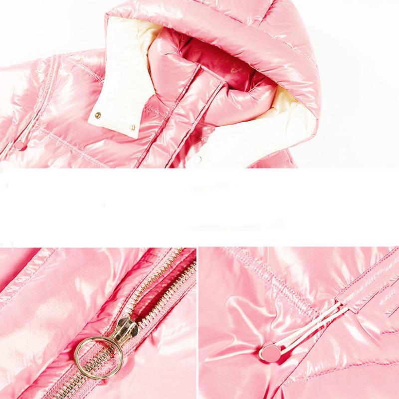 Women's Winter Korean Loose Quilted Coat Warm Stand-collar Down Jacket Women's Glossy Mid-length Down Jacket