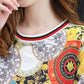 Women's Floral Loose Top Bottoming Shirt Spring and Autumn Mother Long-sleeved T-shirt