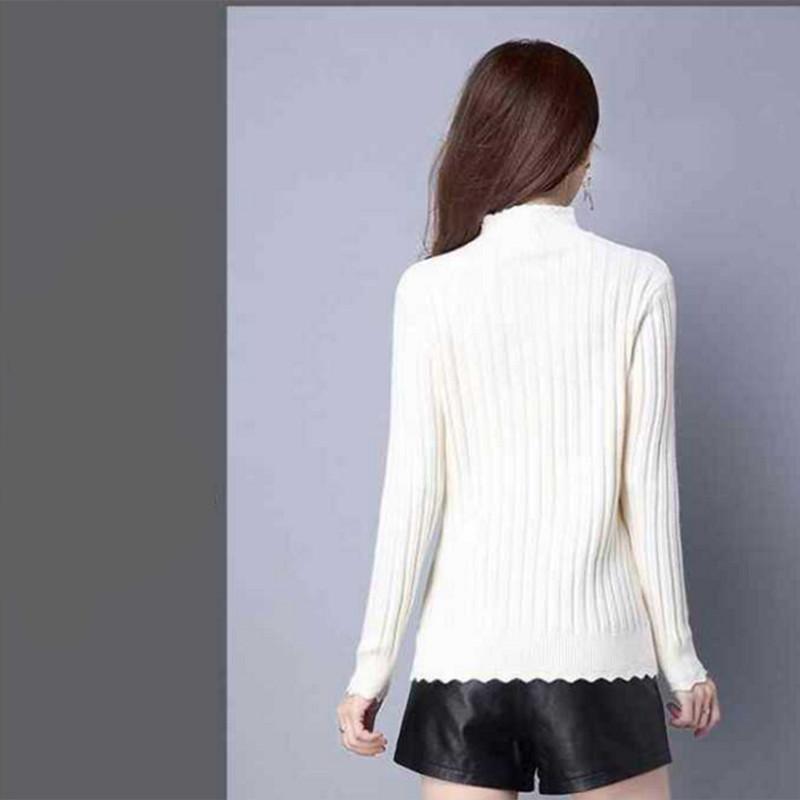 Podilove velvet thick pullover slim long-sleeved half-high collar bottoming shirt women plus