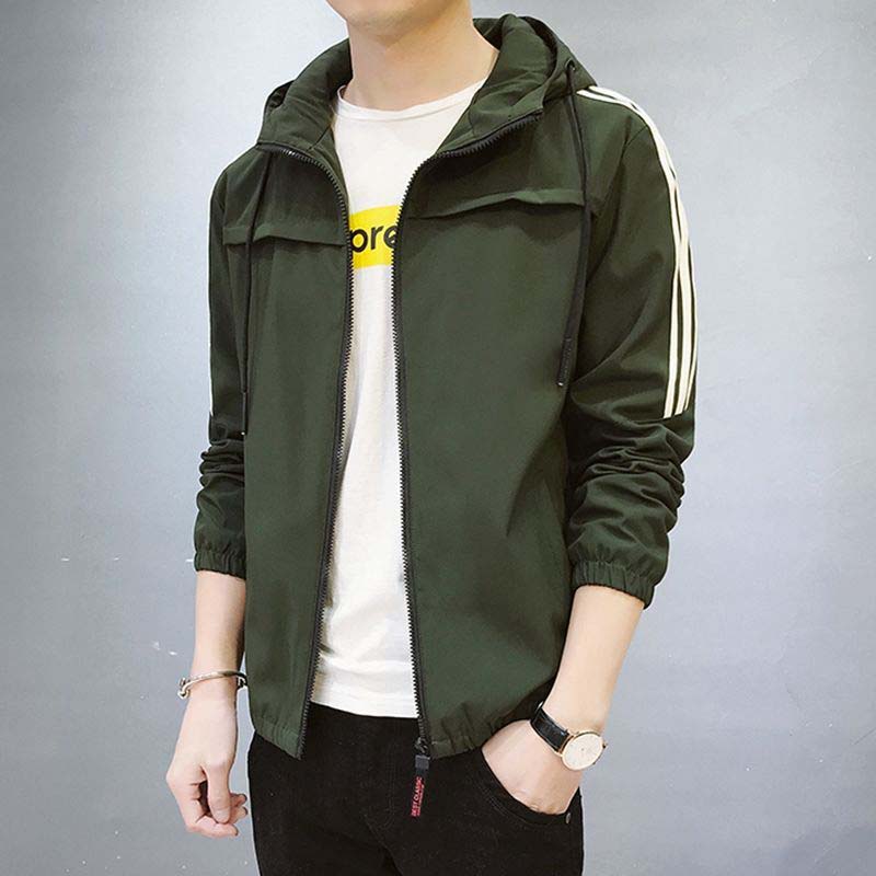 Men's Jacket Young and Middle-aged Windbreaker Spring and Autumn Tops Casual Trend Slim Hooded Jacket