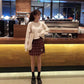 Summer Women Irregular Skirt High Waist Sexy Thin Plaid Skirt Anti-light Mini A-line Bag Hip Skirt