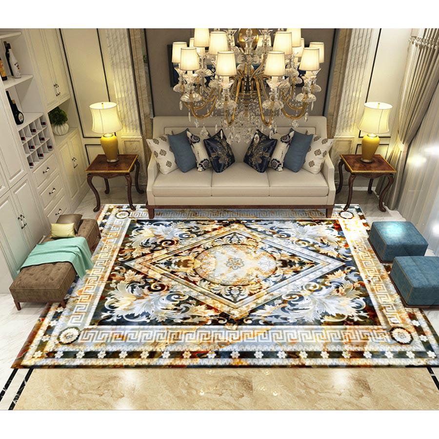 Living Room Carpet European Mat Kids Room Rug Bedroom Mat Soft Area Rug Rectangle Mats