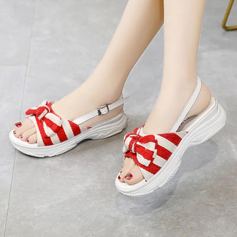Summer Fashion Sandals Shoes Women Bow Sandals Slipper Indoor Outdoor Beach Shoes Female Slippers Plus Size