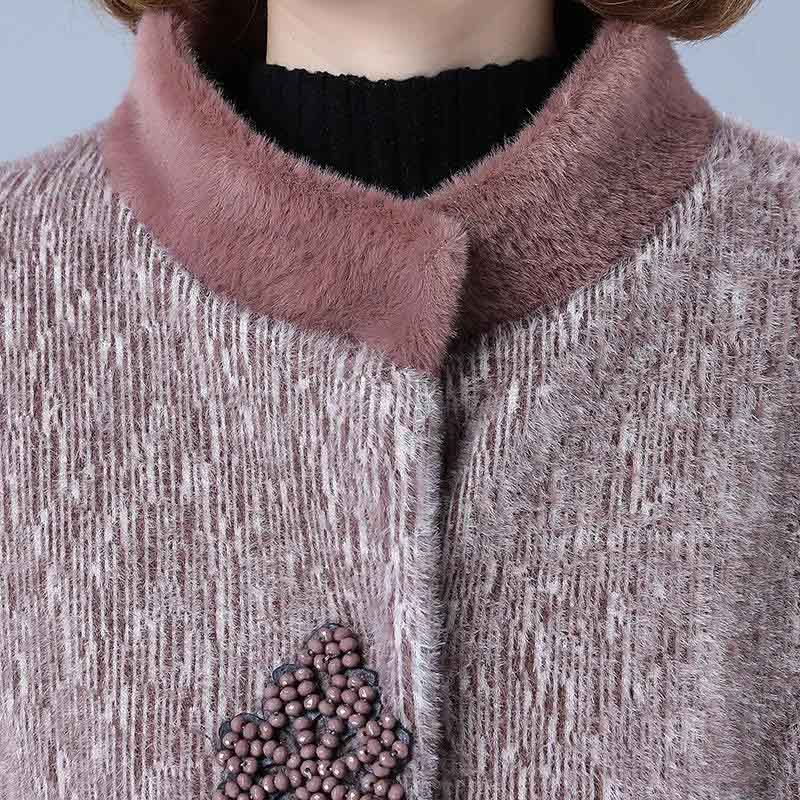 Plus Velvet Thick Mink Velvet Coat Female Middle-aged Mother Winter Coat Western Fashion