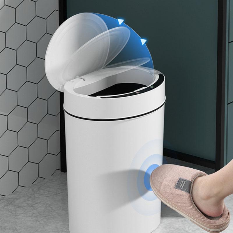 Smart Trash Can Household Battery with Cover Automatic Induction Living Room Bathroom Toilet Kitchen Creative Electric Waste Paper Basket