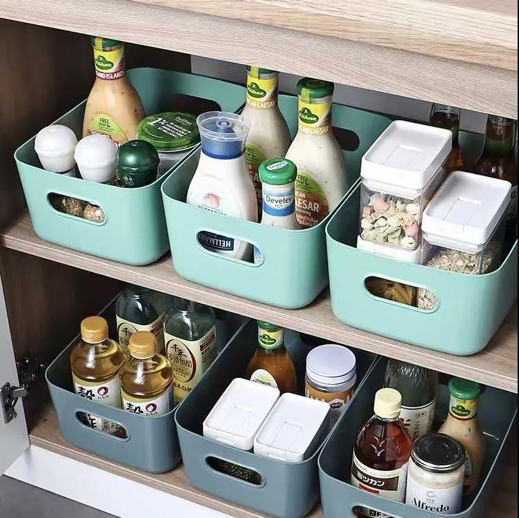 Storage Basket Desktop Storage Box Household Cosmetics Rack Bathroom Kitchen Dormitory Debris Snack Plastic Box