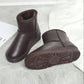 Winter Leather Snow Boots Women's Waterproof Non-slip Short Tube Warm and Velvet Thick Ankle Boots Korean Boots Cotton Shoes