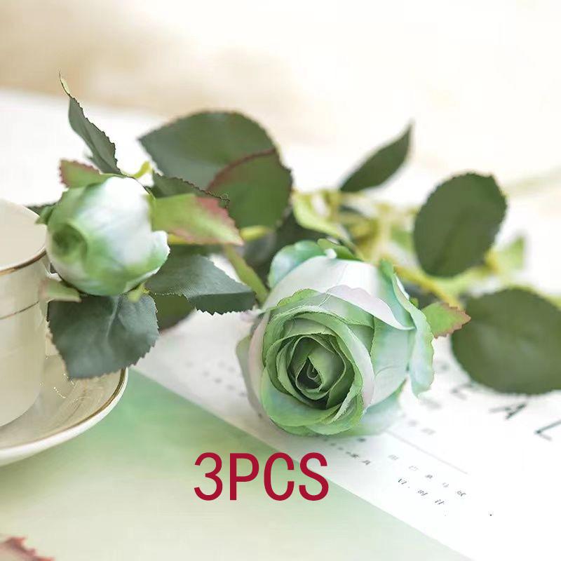Bulgarian Rose Simulation Bouquet Fake Flower Decoration European Plastic Flower Decoration Silk Flower Living Room Table Decoration