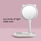 Cat Ears 3 Levels Ligthing LED Makeup Mirror Portable Travel Desktop Mirror Touch Screen USB Charging