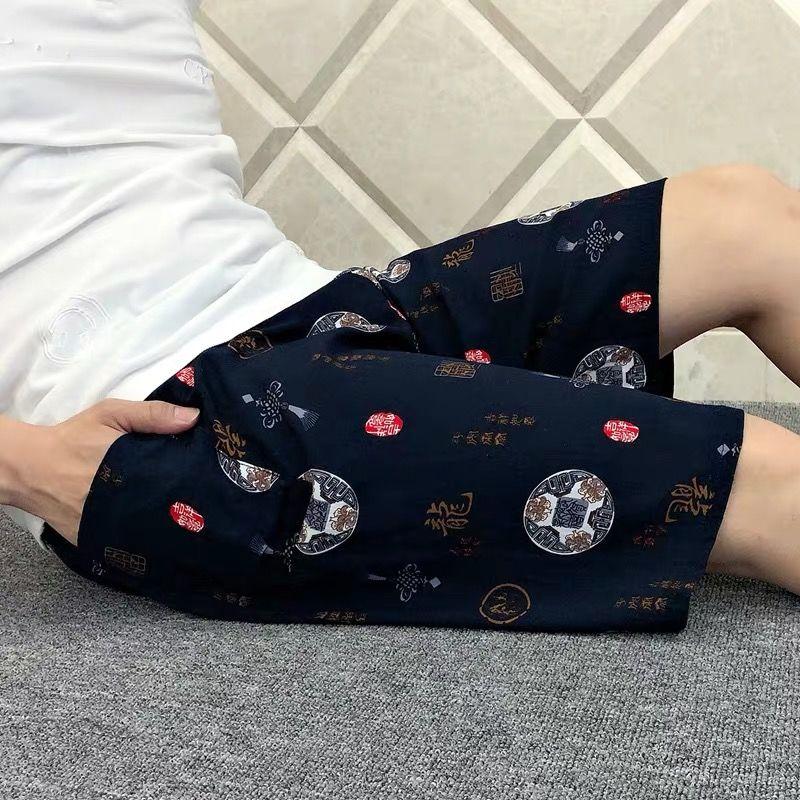 Summer Ultra-thin Cotton Silk Rayon Large Pants Five-point Pants Beach Pants Thin Section