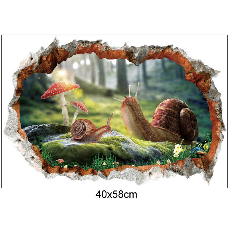 [sticker ]3d Snail Fake Window Broken Wall Stickers For Kids Rooms Baby Bedroom Wall Decor Decals A