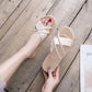 Summer Shoes Women Fashion Slides Slippers Ladies Cross Bandage Slipper for Women Linen Straw Slippers Non-slip Slide On