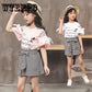 Short Pants 2pcs Kids Baby Girls Lace Shirt Tops Floral Skirt Outfits Clothes