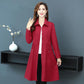 Pocket Long-sleeved Dress High-end Mid-length Lace-up Belly Button Skirt