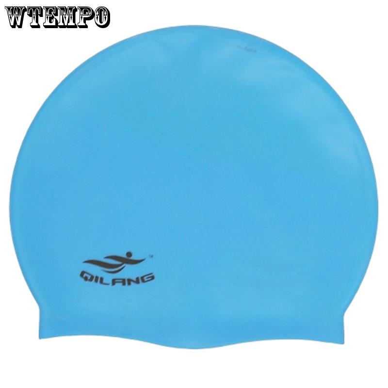 WTEMPO Swim Cap Adult Waterproof High Elastic Large Professional Silicone Swimming Cap