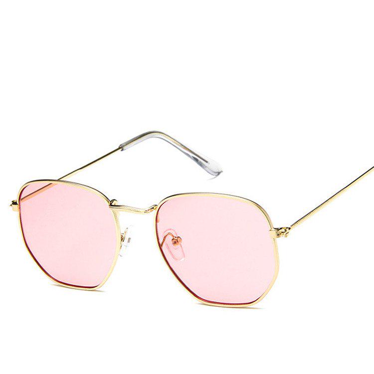 New Arrival Polygon Clear Square Sunglasses Women Fashion Brand Design Lady Vintage Metal Small Fram