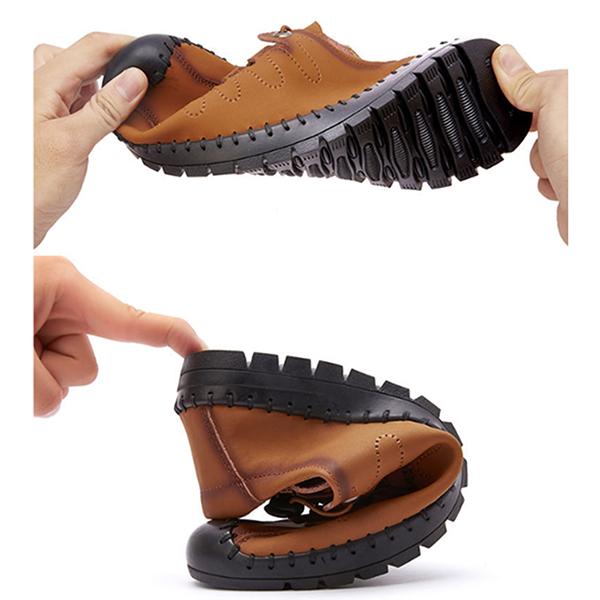 Men's Cowhide Leather Shoes Breathable Non-slip Wear-resistant Driving Shoes High-quality Hand Stitched Trendy All-match Sports Pedal Shoes