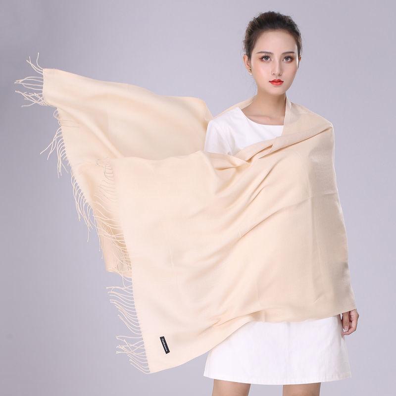 Pure Color Faux Cashmere Scarf Shawl Dual-use Wild Thick Long Section Ladies Warm Knitted Big Scarf Soft Fabric Temperament Shawl