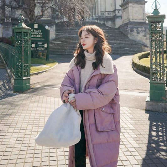 Cotton Jacket Female Ins Tide Winter Mid-length Korean Version of Loose Cotton Clothing Thickened Student Bread Clothing