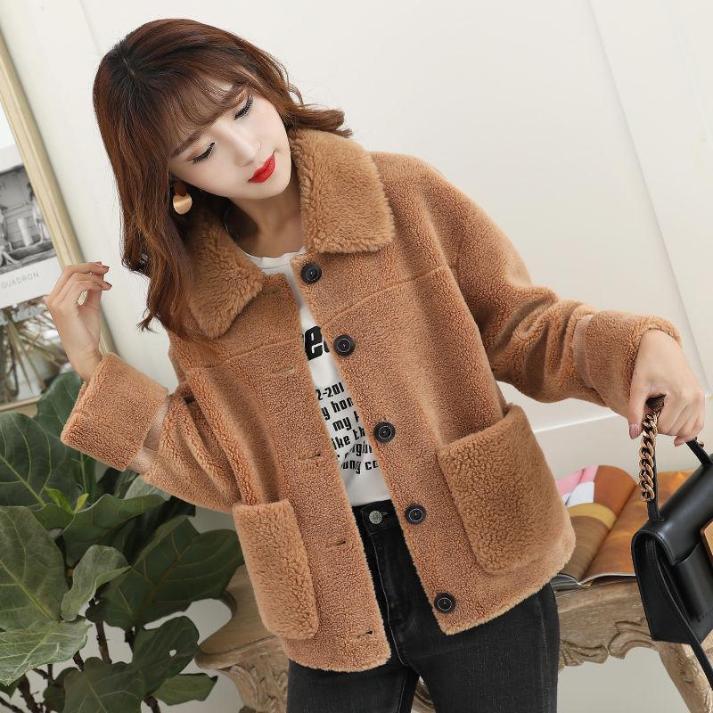Women's Granular Fur Imitation Coat Thickened Small Grain Fur Integrated Loose Short Winter Coat