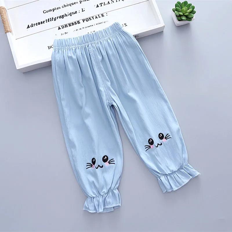 Girls' Trousers Summer Baby Mosquito Pants Small and Medium-sized Children’s Clothing Leggings Children’s Summer Bloomers Trousers Thin and Loose