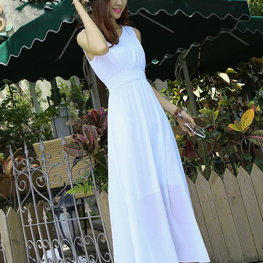 Women's chiffon Maxi dress Summer Beach Boho Sundress long Vestidos Party Dresses