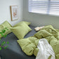 Princess Style Simple Solid Color Bed Four-piece Nude Sleeping Washed Cotton Student Dormitory Quilt Cover Sheet Set