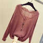 Tops Fashion Spring and Autumn Women's Long Sleeve Comfortable Loose Sweater Openwork Sweater