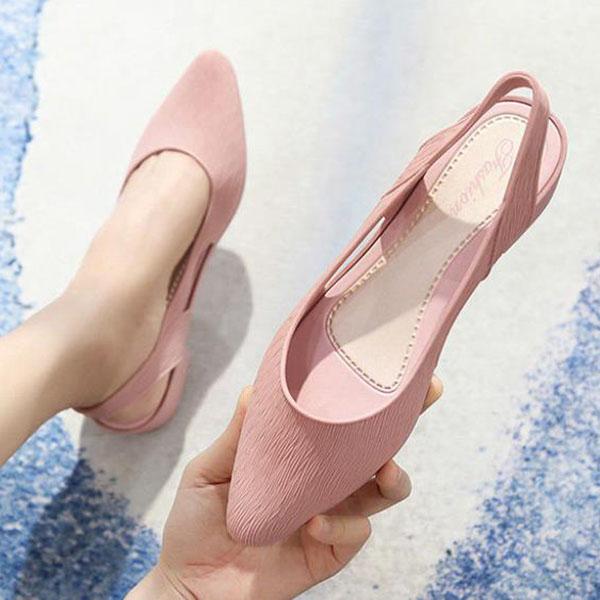 Sandals Women's Summer Outdoor Ladies Style Korean Style Single Shoes Solid Color Casual Shoes Shallow Shoes