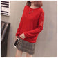 Spring and Autumn Hollow Base Shirt Loose Large Size Long Sleeve Top Fashion Simple Women's Sweater