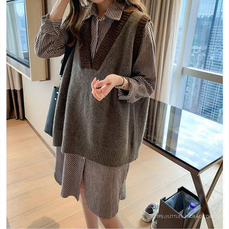 Vests Women Patchwork Style High Quality Knitted All-match Retro Pullover Leisure Women Sweater Vest