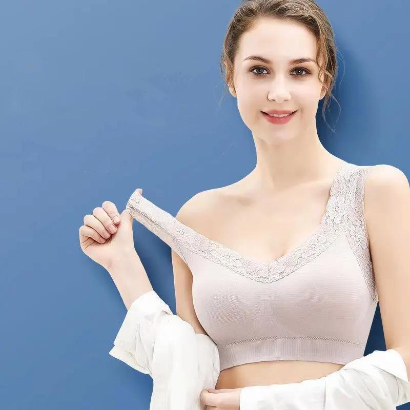 Korean Version Comfortable Breathable Skin-friendly No Steel Ring Gathered Sexy Lace Beautiful Back Elastic Close-fitting Women's Underwear Bra