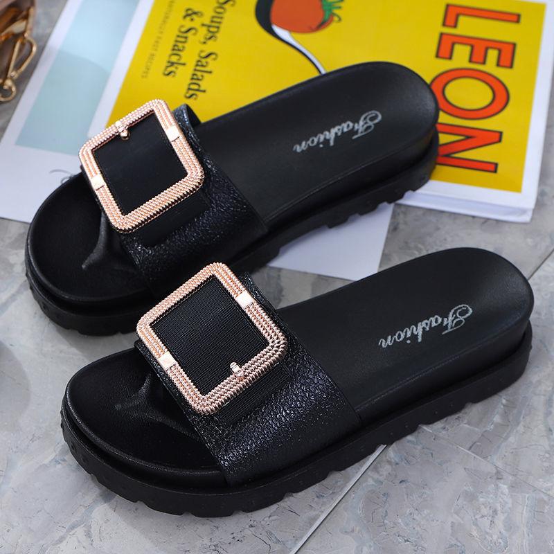 Home Slippers Men and Women At Home Summer Indoor and Outdoor Can Wear Couple Sandals and Slippers Soft Bottom Non-slip Thick Bottom Sandals