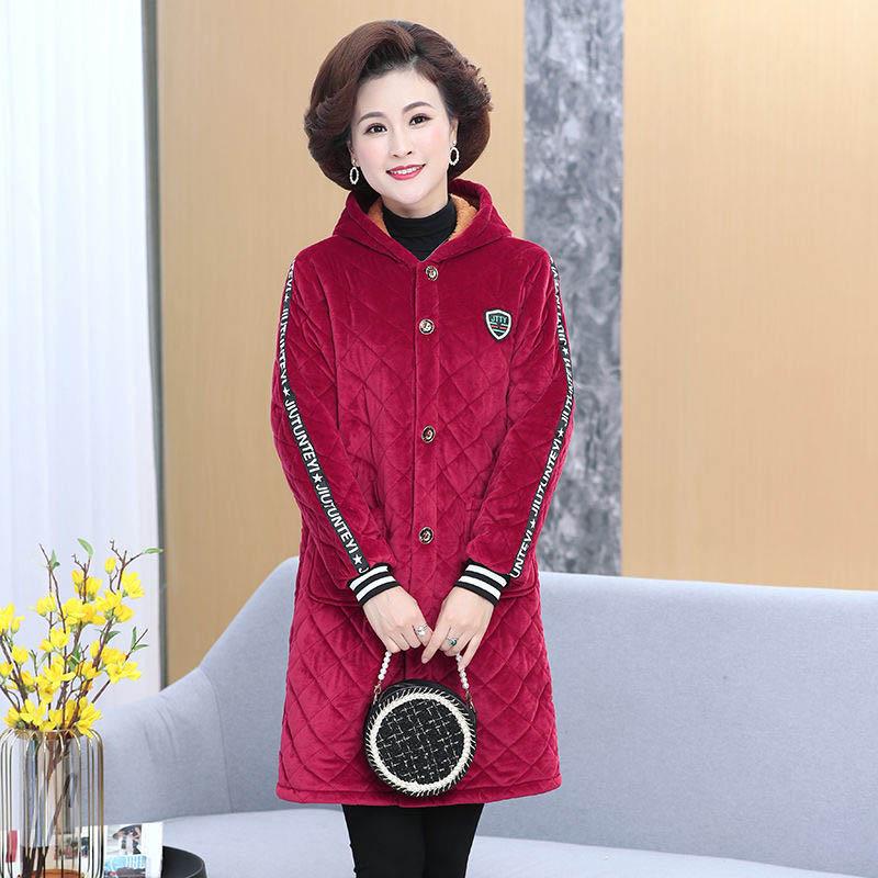 Winter Three-layer Plus Velvet Plus Cotton Overalls Long-sleeved Cotton-padded Jacket Women's Large Size Coat Overalls