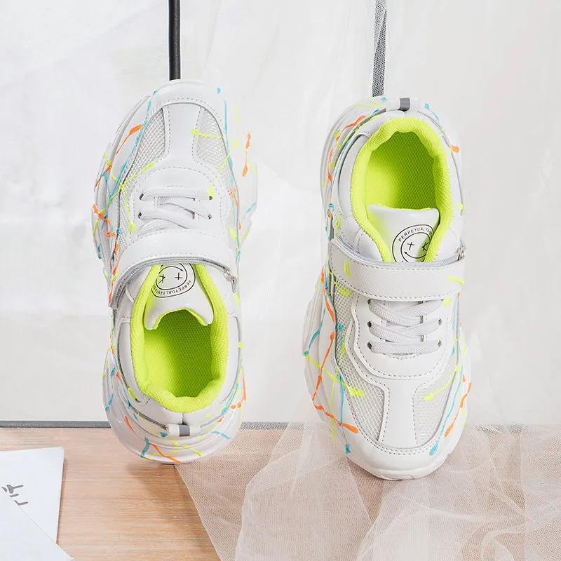 Children's Sneakers Mesh Girls Breathable Net Shoes Fashion Luminous Old Shoes Spring and Autumn Boys Shoes